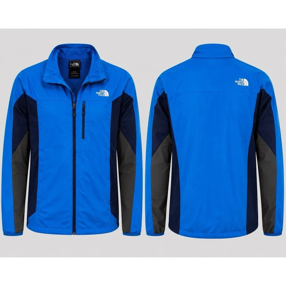 The North Face Men's Size L Blue Color Block Soft Shell Fleece Lined Apex Jacket